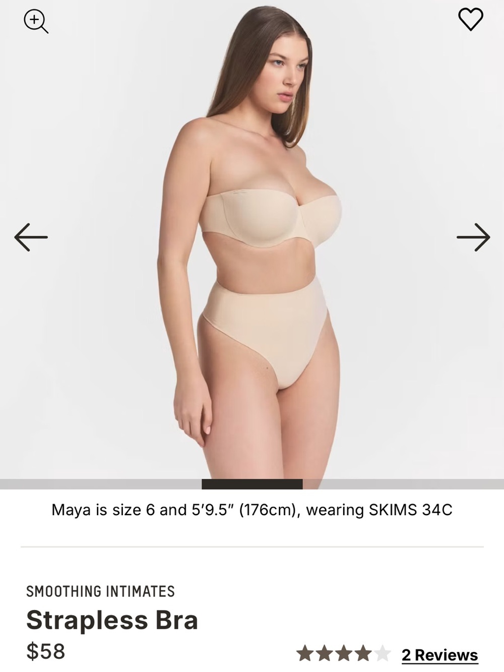SKIMS SMOOTHING INTIMATES
Strapless Unlined Bra 38DDDD New w tags!!